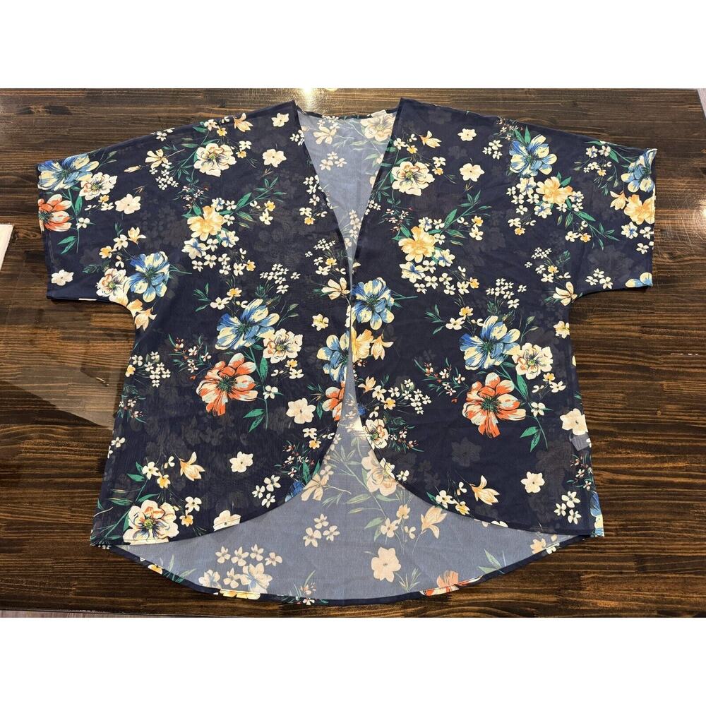 Women's Floral/Blue Cover Up Shaw (Size O/S, Pre- Owned - Good)